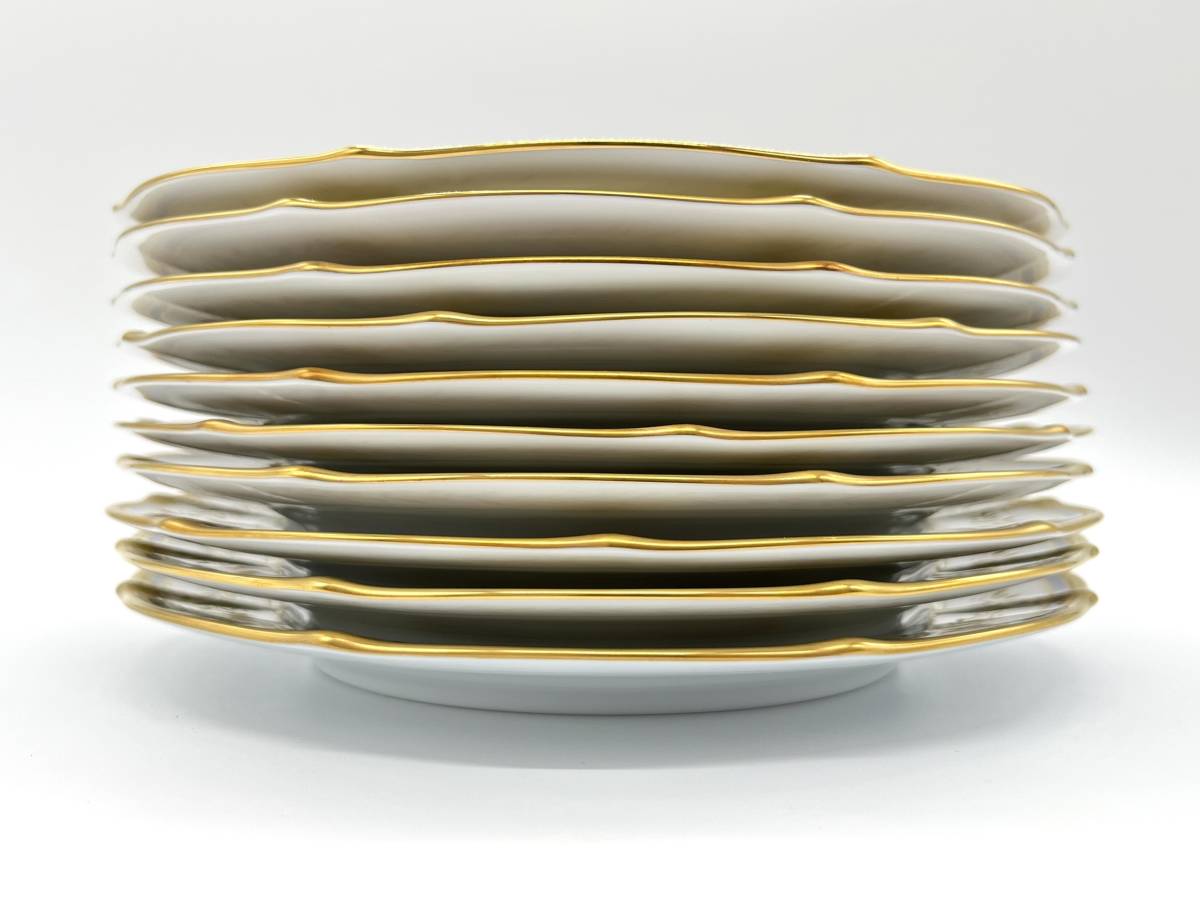 美品 未使用 Noritake MAJESTY BLUE 5569 ノリタケ 金彩 プレート 10枚