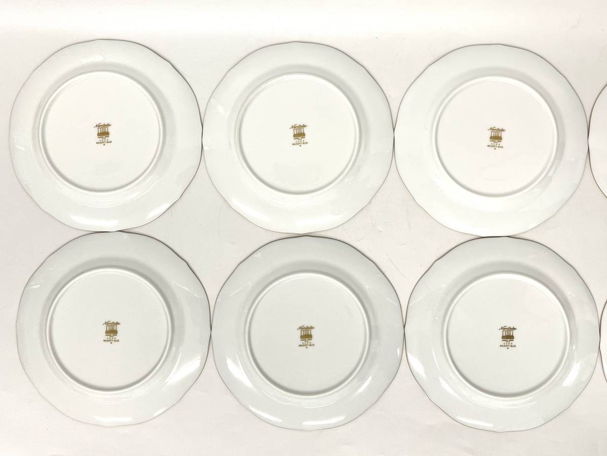 美品 未使用 Noritake MAJESTY BLUE 5569 ノリタケ 金彩 プレート 10枚