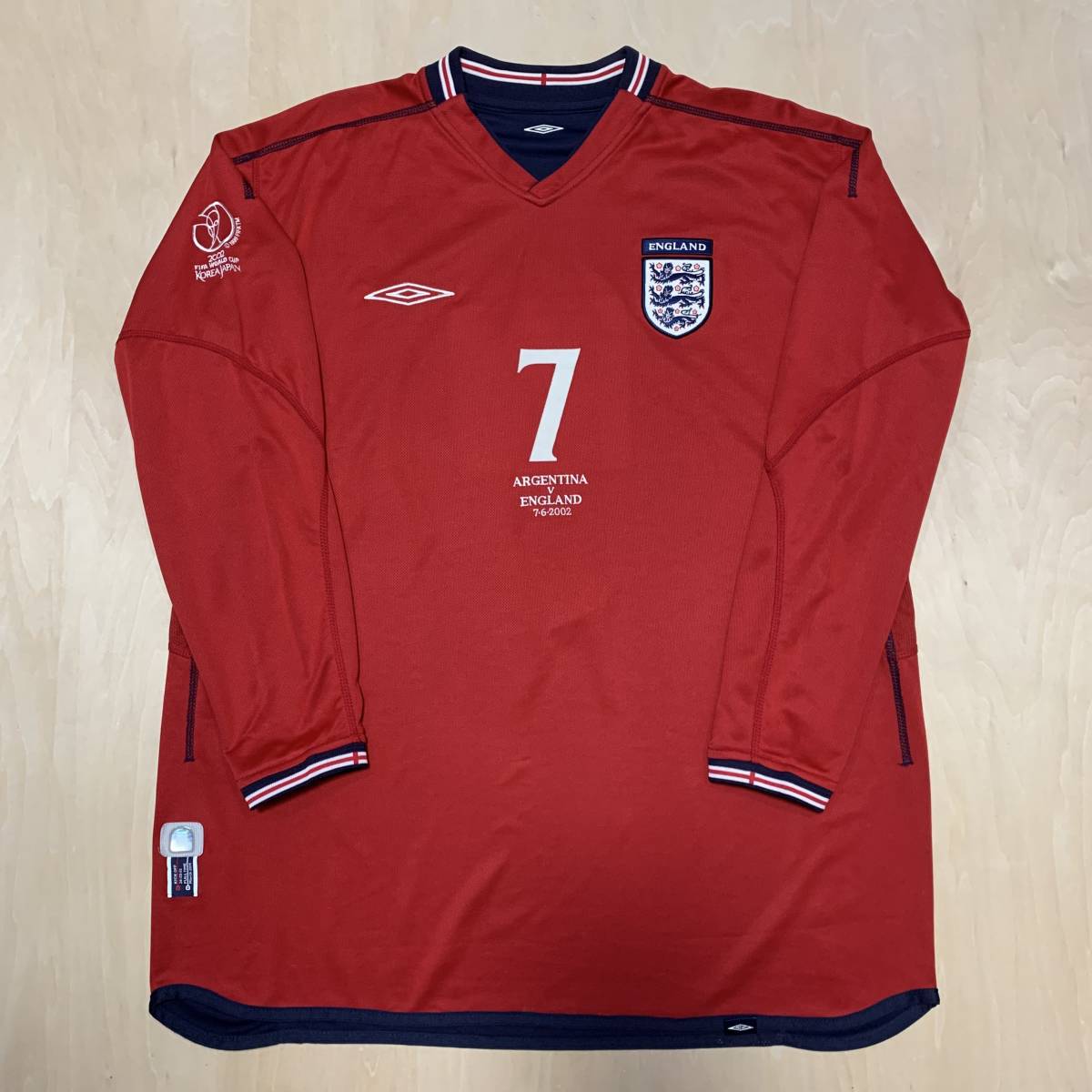 イングランド代表 ベッカム ユニフォーム 02日韓W杯 7番 7番BECKHAM 