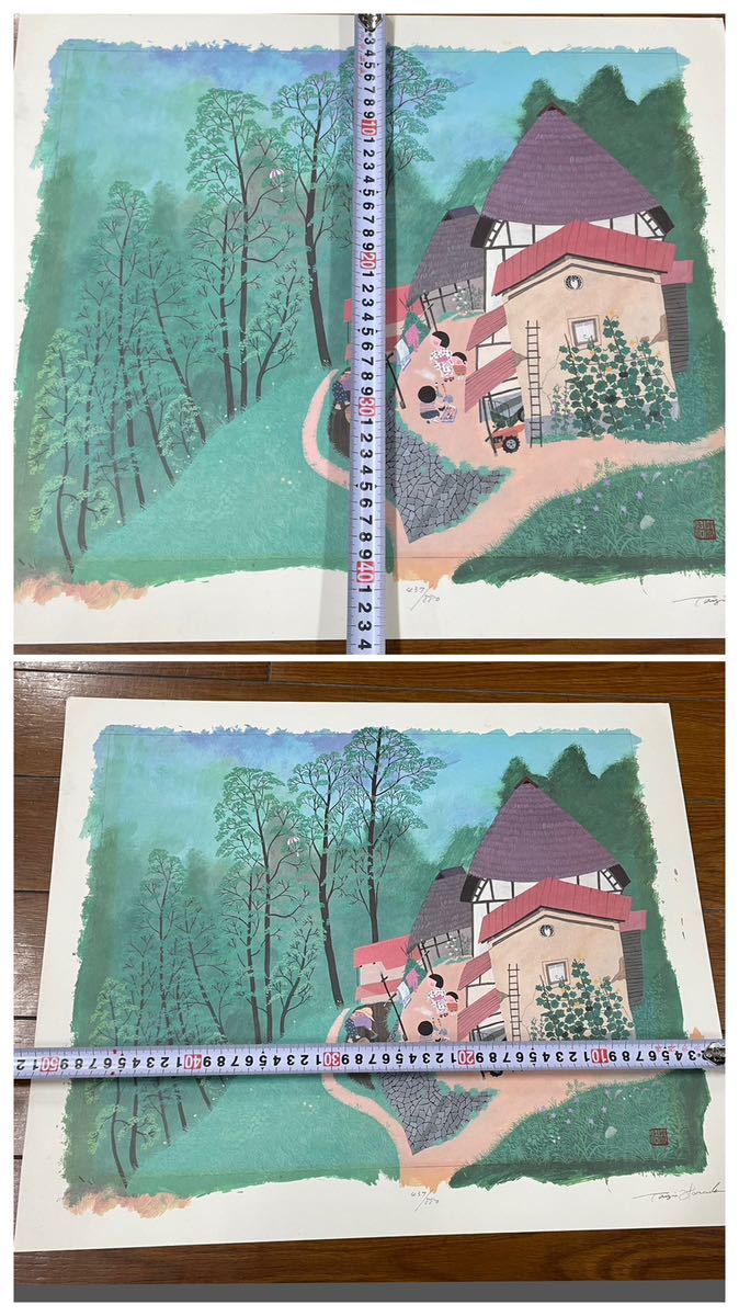 原田泰治「ふるさとの四季 第6集」リトグラフ 全4枚　額付　直筆サイン 原田泰治「ふるさとの四季 第6集」リトグラフ 全4枚 額付 直筆サイン