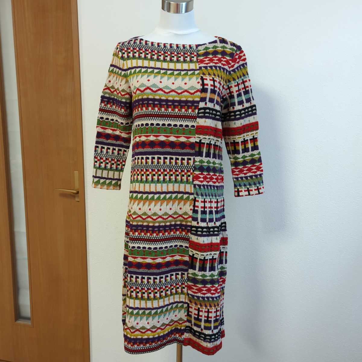 (未使用品タグ付き)シビラM　受注会幾何柄ニットワンピース　63000円の品