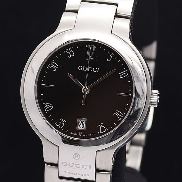 グッチ 8900M 黒文字盤 GUCCI 1円 デイト QZ 8900mの 稼動 公式 