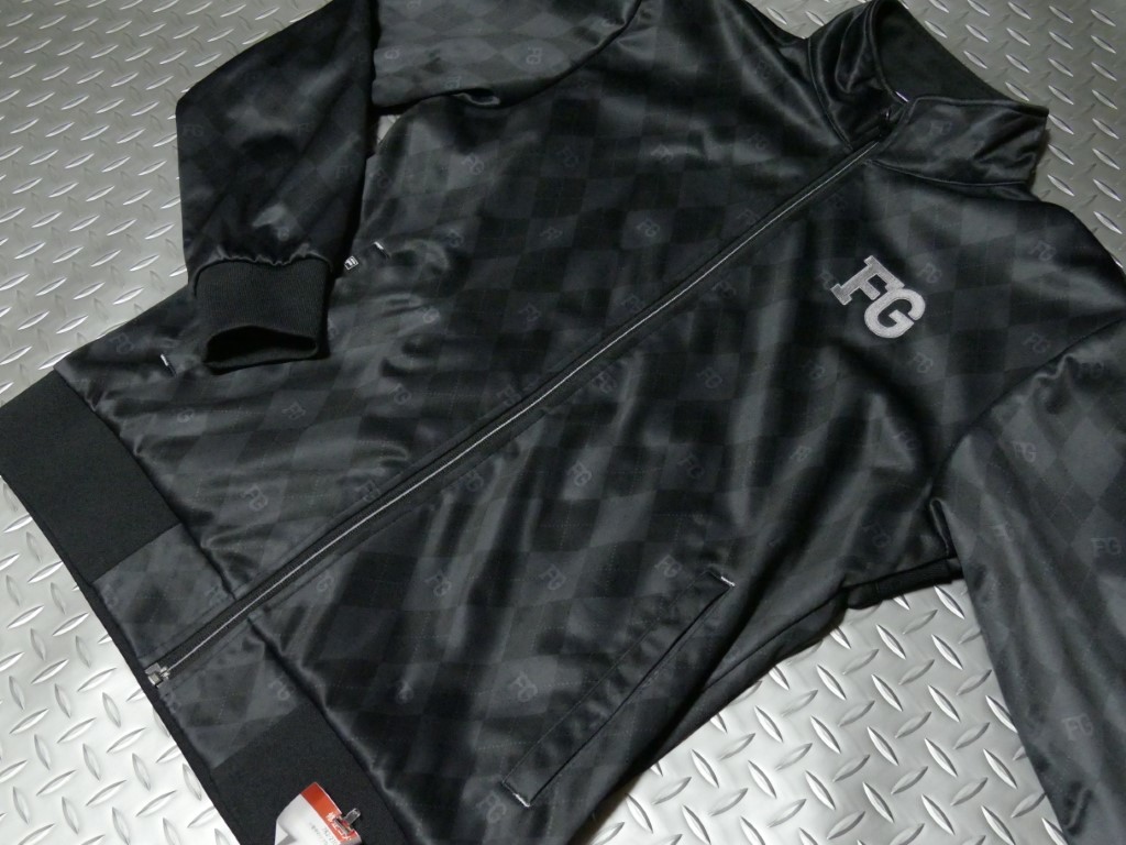 SFG42★秋冬★サンプル品★FILA GOLF★フィラゴルフ★アーガイル柄フルジップ3層ボンディング ブルゾン★L/BK