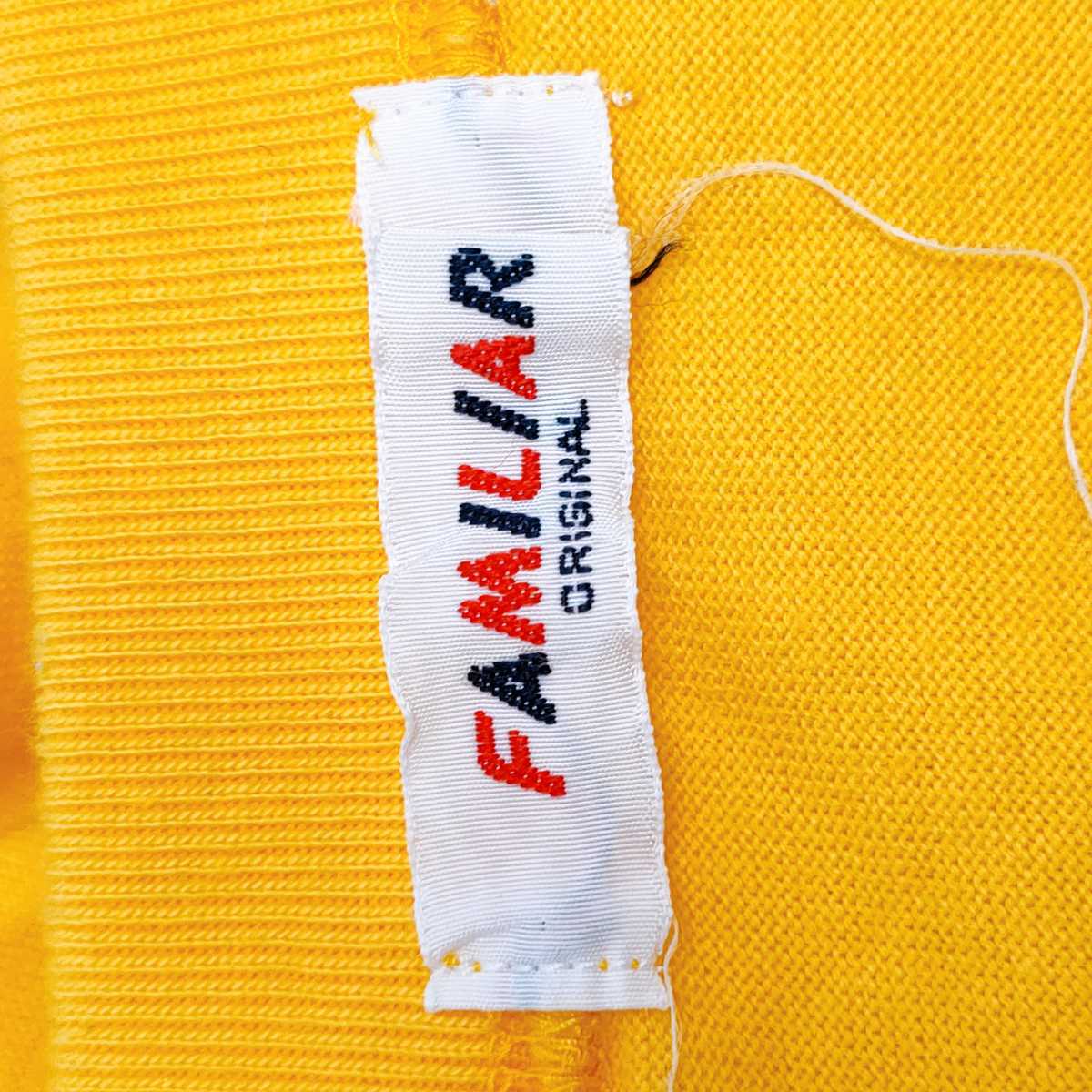 familiar ファミリア Tシャツ カットソー 半袖 シャツ イエロー うさぎ