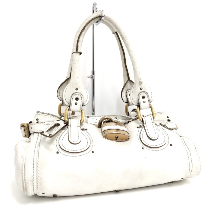 全国無料，SALE Chloe パディントン ハンドバッグ レザー ホワイト(かばん、バッグ)｜売買されたオークション情報、yahooの商品情報をアーカイブ公開 - オークファン かばん、バッグ