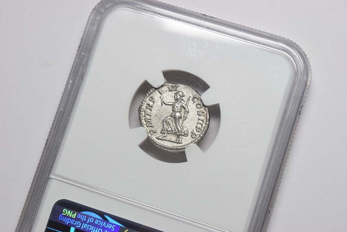 高鑑定！◇古代ローマ帝国 デナリウス銀貨 アレクサンデル・セウェルス 