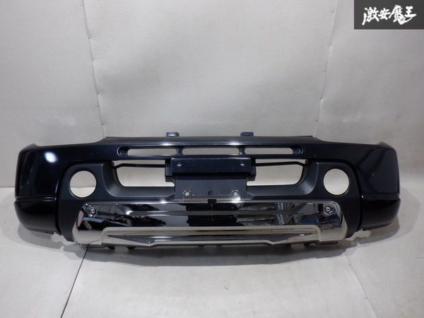 スズキ純正 JB23W ジムニー フロントバンパー 71712-81AA0/B0 ブラックメタリック系 スモークメッキ スキッドプレート付 棚2Q21