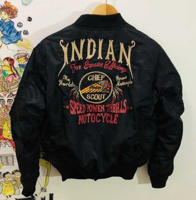 インディアン モトサイクル MA-1 フライトジャケット ブラック XXL