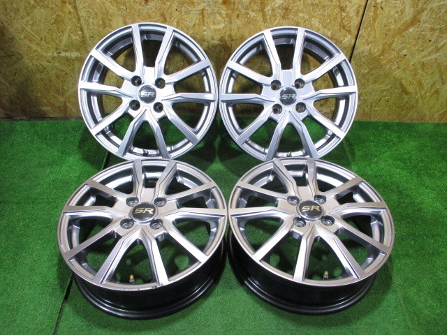 R0234IS 社外 15インチ アルミ ホイール 15×4.5J+45/5.5J+42 100/4H ハブ径67 前後違い