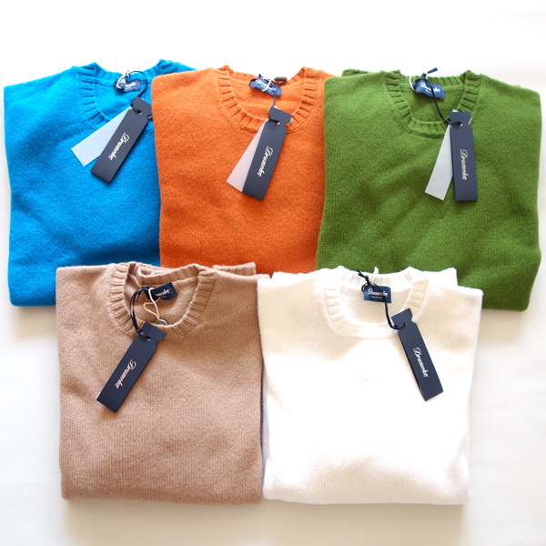 3.1万 ドルモア46■エアリーで超暖かい!今期は綺麗色ニット■クルーネック/大人気の濃ターコイズブルーzanone■極上ラムウール/送料安