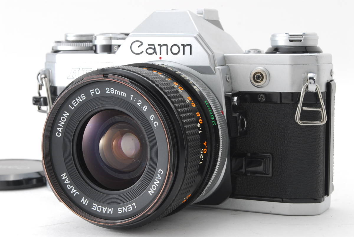 Canon キヤノン AE-1 シルバー フィルムカメラ + FD 28mm F/2.8 S.C. SC (oku2143) AE-1 Canon シルバー SLR 動作保証 お値下Canon