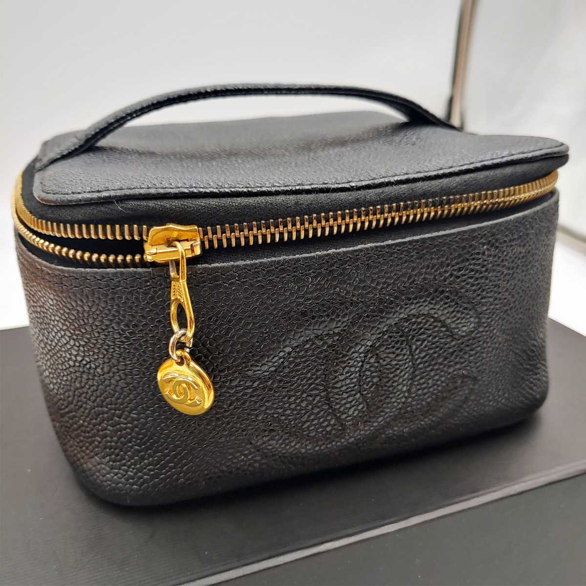 ☆ベタなし☆CHANEL シャネル バニティ キャビアスキン レザー 