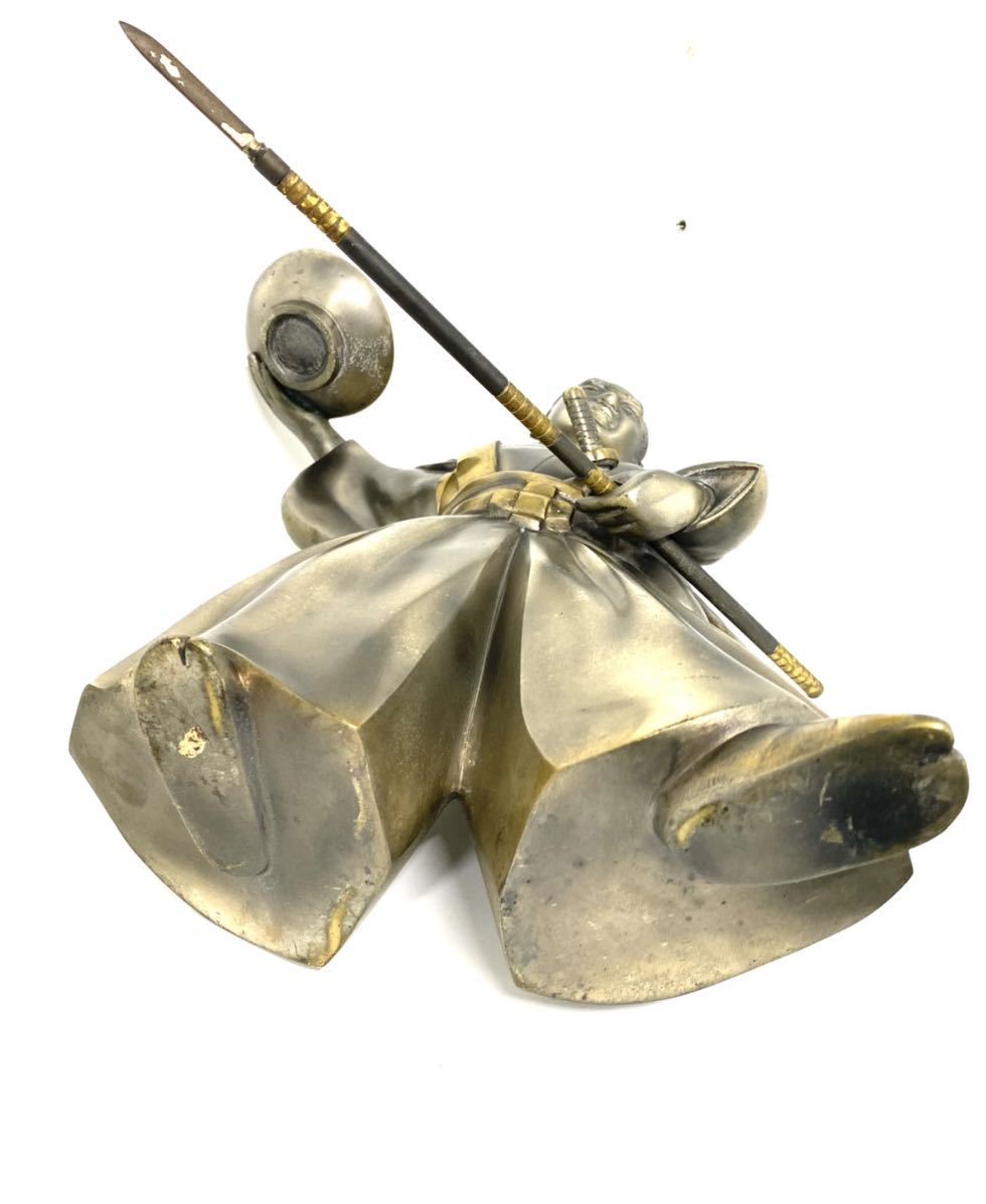 純一郎作 黒田武士 銅像 置物般若純一郎 ブロンズ像 金属工芸