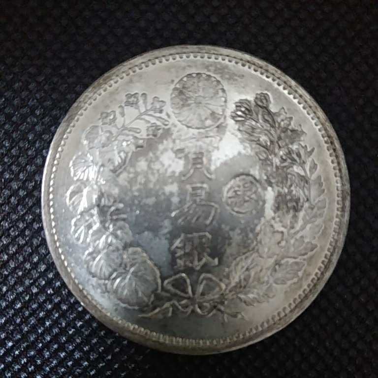 貿易銀 明治七年 重量約27.12 直径38.82 厚さ2.66 貿易銀 明治7年 量目：約27.28g 直径約38.7mm 厚み約2.5mm 古銭 一圓
