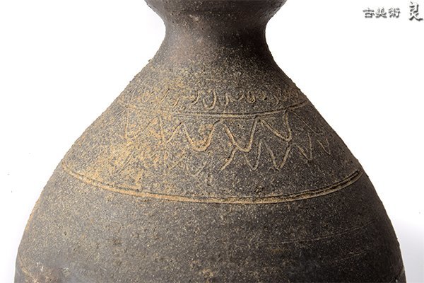h1105▽良▽新羅時代新羅土器瓢形壷 検 古美術骨董品