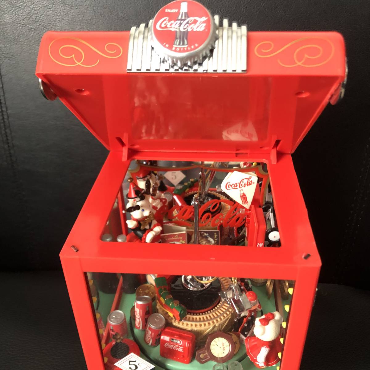激レア/元箱付き☆コカコーラ コインバンク クレーンゲーム型オルゴール UFOキャッチャー 貯金箱 エネスコ☆ビンテージ 【送料無料，人気セール】