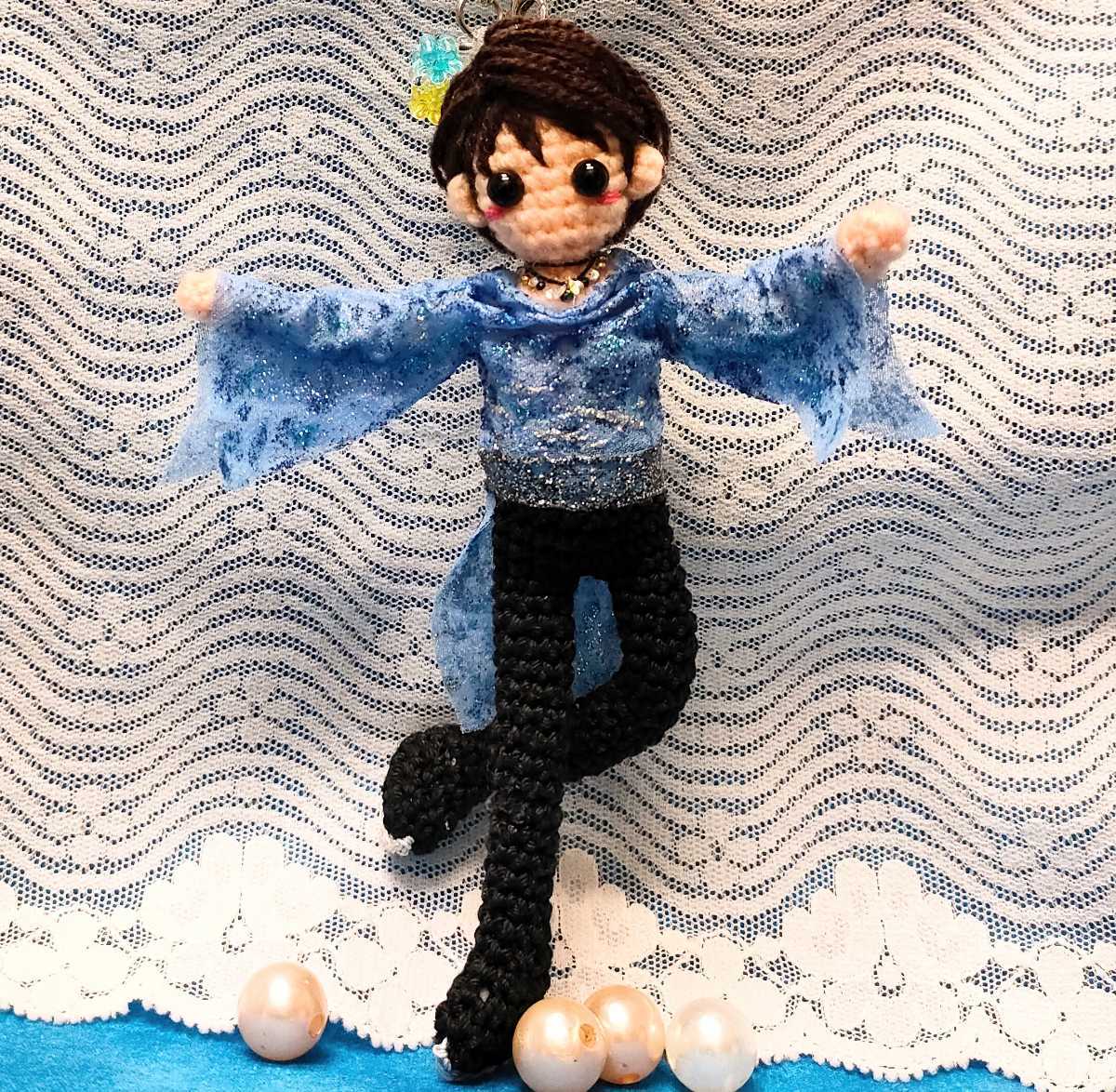 羽生結弦選手風イメージした あみぐるみ☆ストラップハンドメイド 