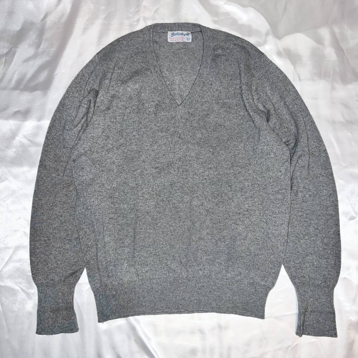 Vintage Ballantyne Knit バランタイン カシミア 100% Vネック ニット 