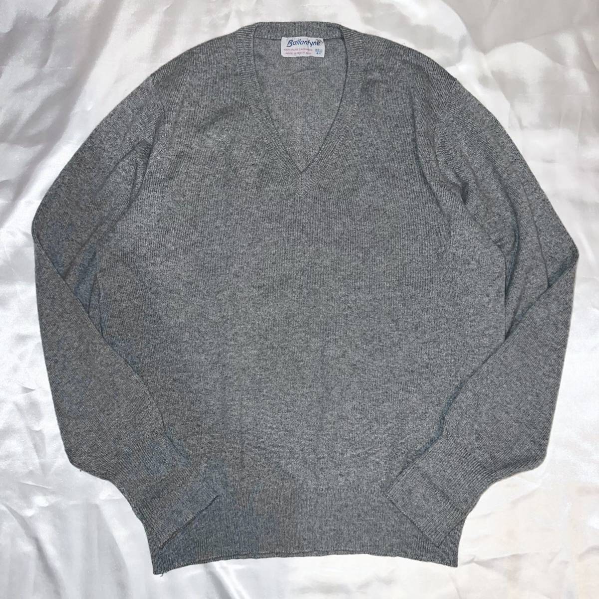 Vintage Ballantyne Knit バランタイン カシミア 100% Vネック ニット 