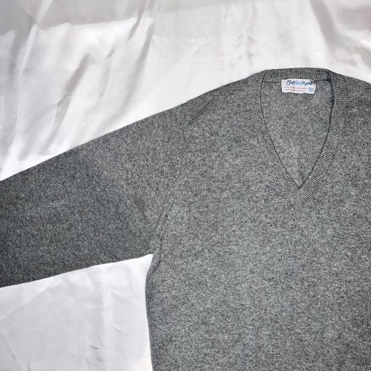 Vintage Ballantyne Knit バランタイン カシミア 100% Vネック ニット 