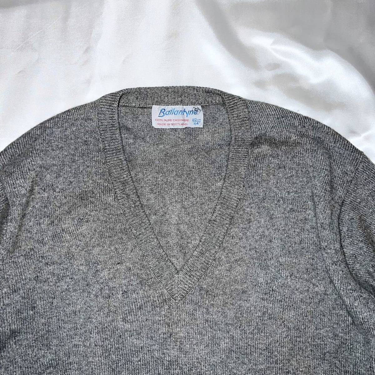 Vintage Ballantyne Knit バランタイン カシミア 100% Vネック ニット 