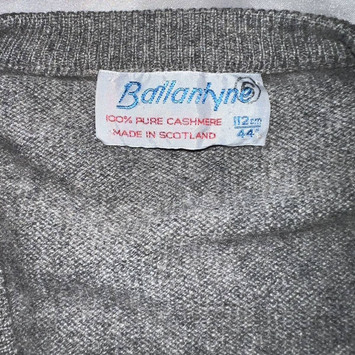 Vintage Ballantyne Knit バランタイン カシミア 100% Vネック ニット 