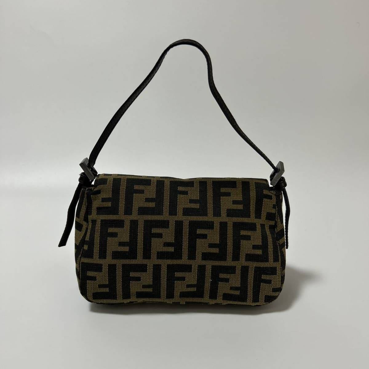 1円〜【美品】Gカード付き フェンディ FENDI ズッカ 柄 マンマバケット 