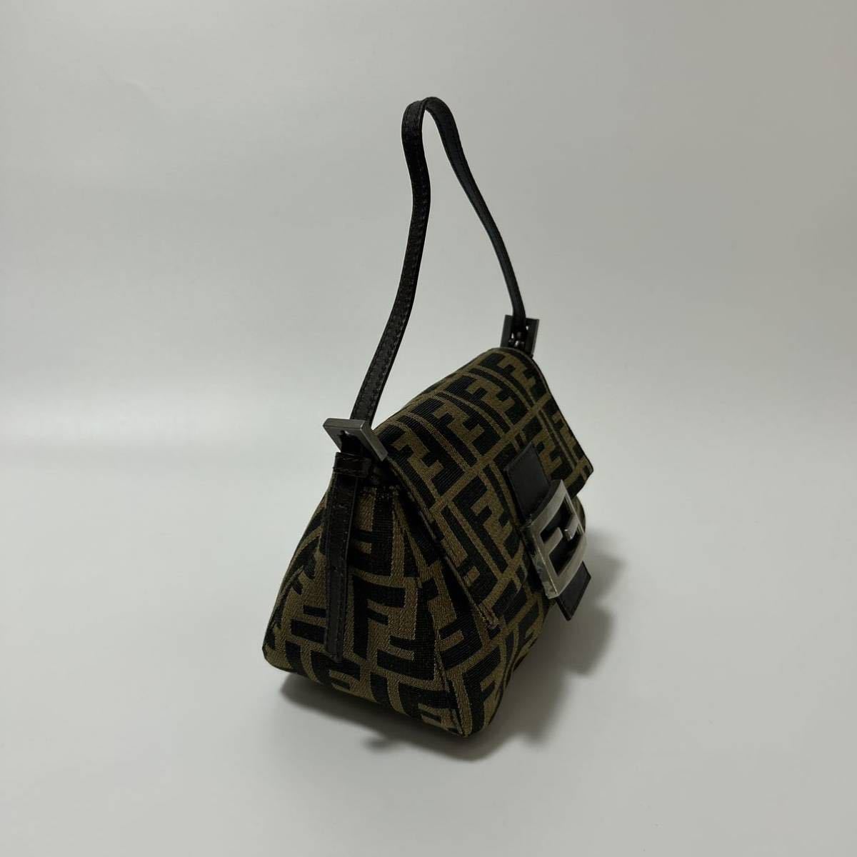1円〜【美品】Gカード付き フェンディ FENDI ズッカ 柄 マンマバケット 