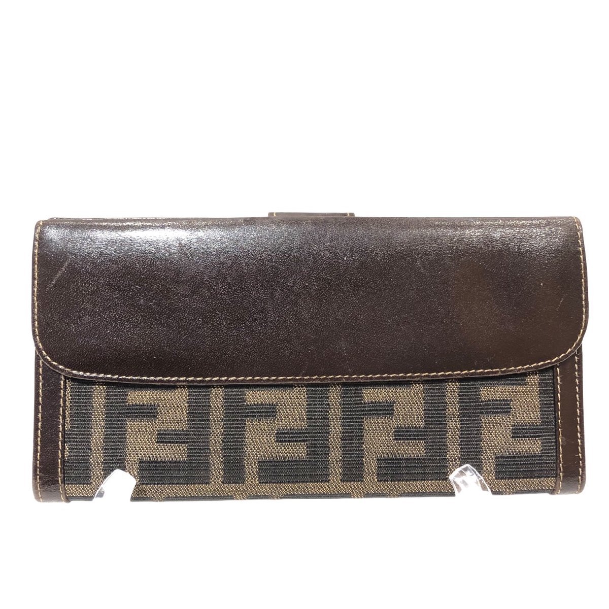 FENDI フェンディ ズッカ柄 長財布 ヴィンテージ キャンバス×レザー 
