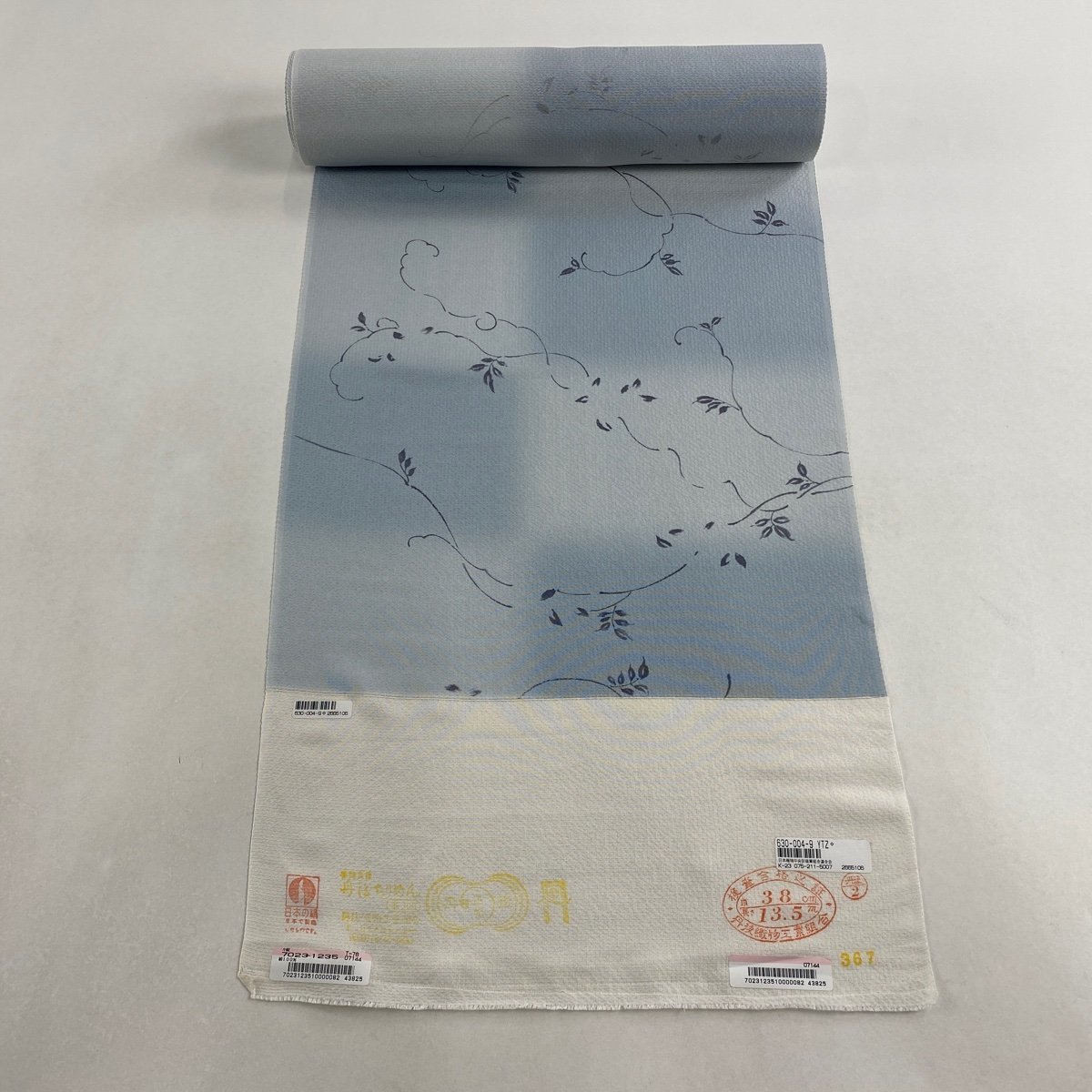 ふくれ織 色無地 反物 紋意匠 正絹 深緋色 【公式通販】