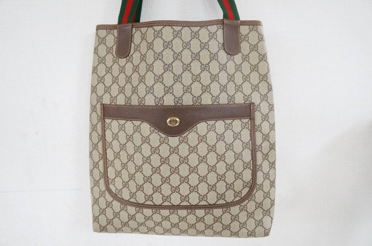 本物保証，豊富な GUCCI オールドグッチ 89.02.003 GG柄 PVC&times;レザー シェリーライン ベージュ系 トートバッグ 7012221001(トートバッグ)｜売買されたオークション情報、yahooの商品情報をアーカイブ公開 - オークフ その他