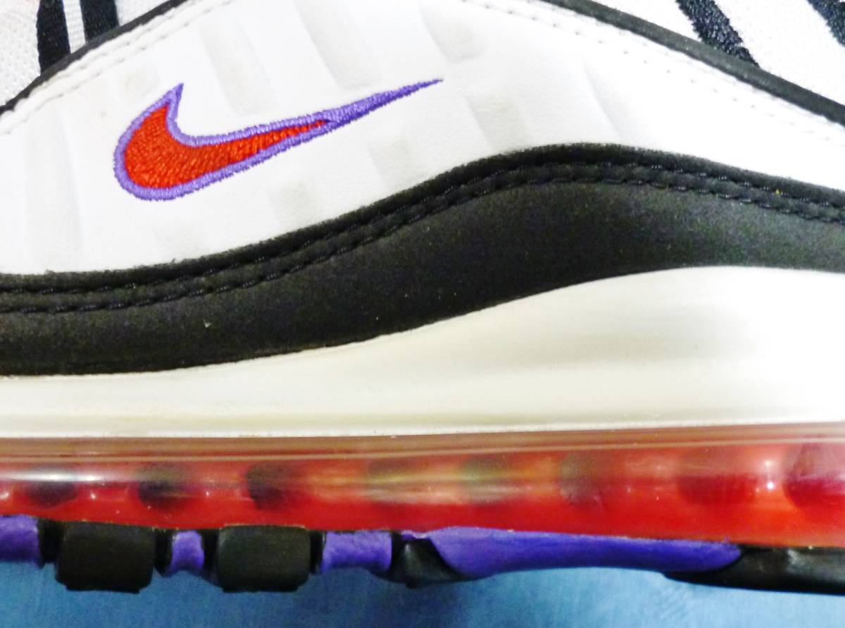 【美品,未使用】マックスフライ　26.0cm ☆ 上美品 ☆ NIKE AIR MAX 98 ／ エアマックス98 白／黒×パープル