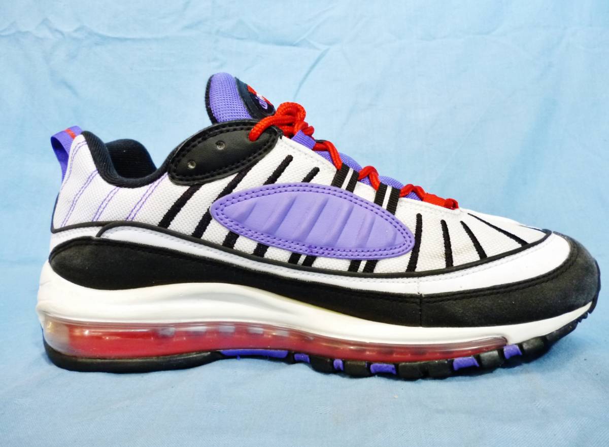 【美品,未使用】マックスフライ　26.0cm ☆ 上美品 ☆ NIKE AIR MAX 98 ／ エアマックス98 白／黒×パープル