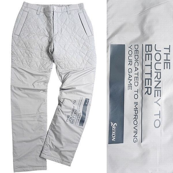 ■SRIXON by DESCENTE スリクソン デサント 撥水保温 ヒートナビ 中綿キルティングパンツ ゴルフウェア RGMQJD10 GY00 3L ▲058▼bus9618e