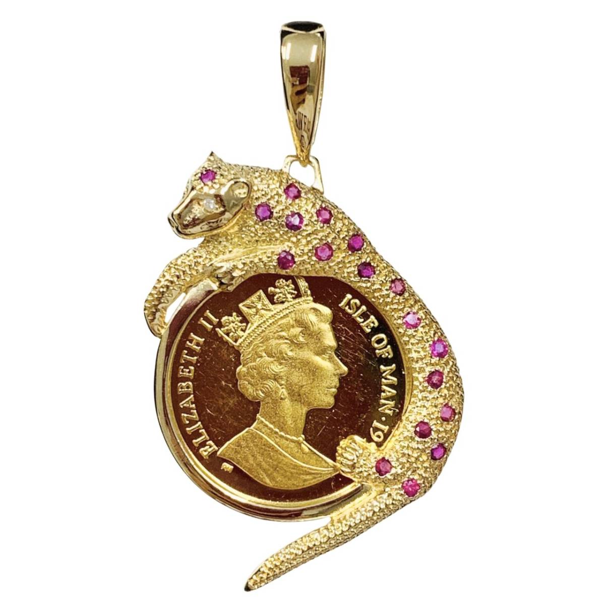 美品 マン島金貨 猫 エリザベス女王二世 1993年 K18/24 純金 13g