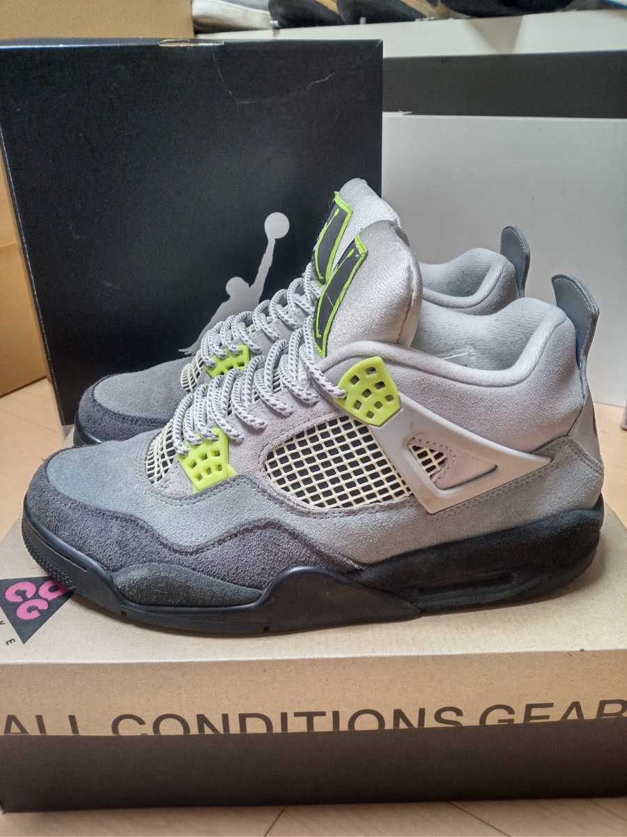 ナイキ　エアジョーダン4 レトロSE ネオン　27.5cm グレー　イエロー　ブラック