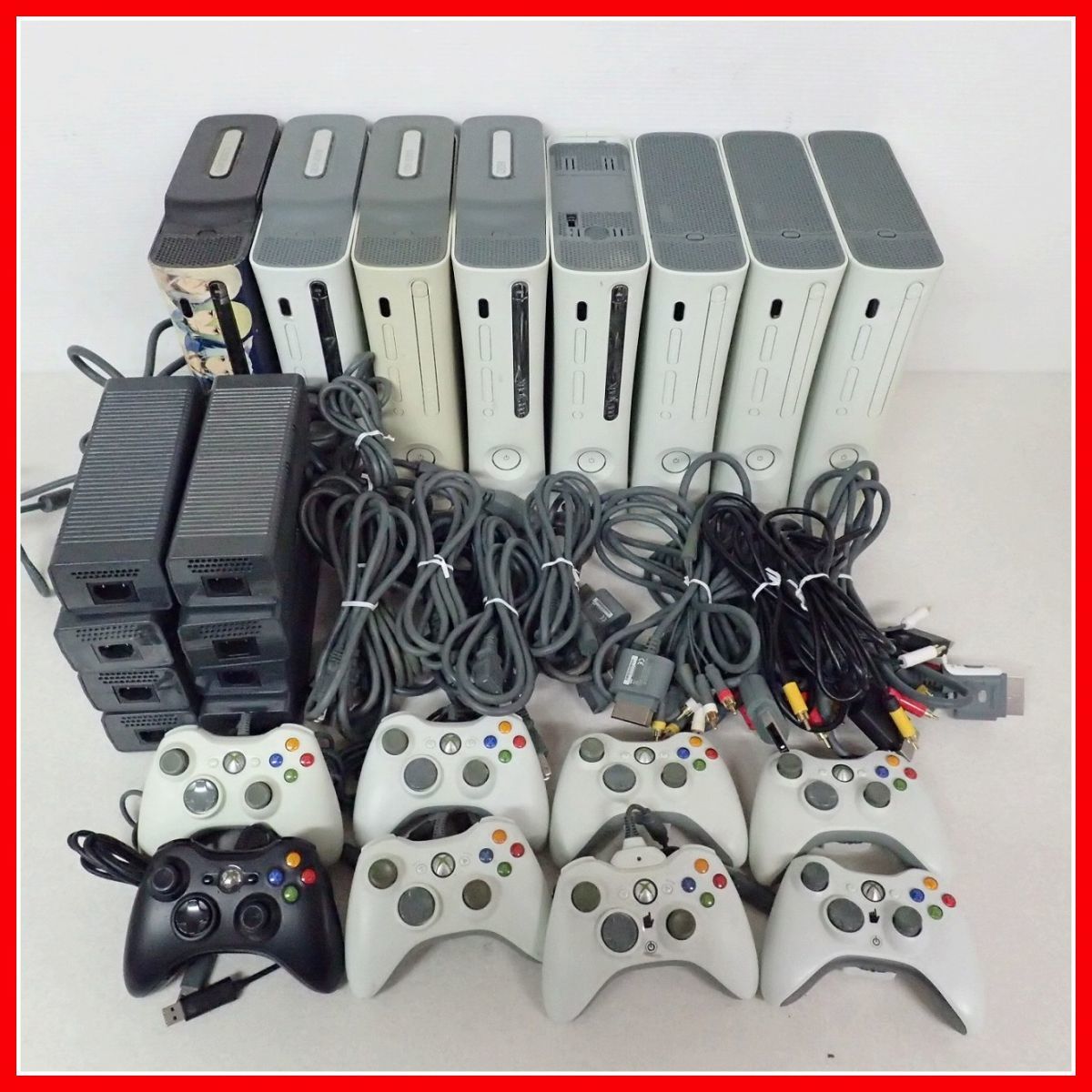 XBOX360 本体8台 + HDD4個 + AC8個 + AV8個 + 周辺機器