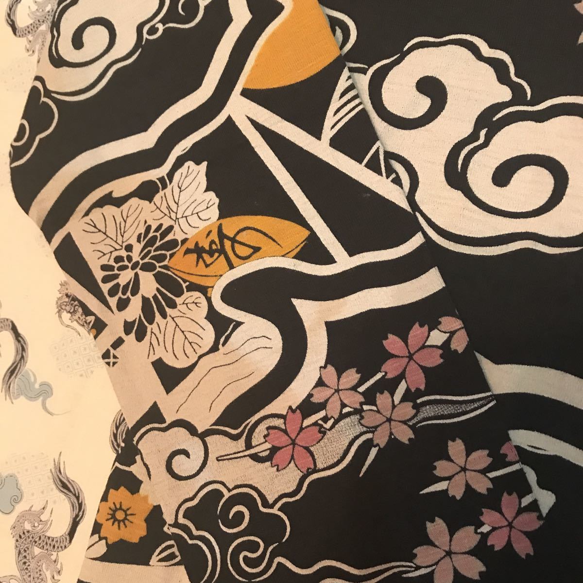 胤富仁帝 和柄 ロンT(鶴、亀、花札刺繍)花旅楽団、絡繰魂、泥棒日記 