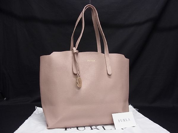 1円 ■美品■ FURLA フルラ サリー レザー トートバッグ ショルダーバッグ 肩掛けかばん レディース ピンク系 BC0753セス