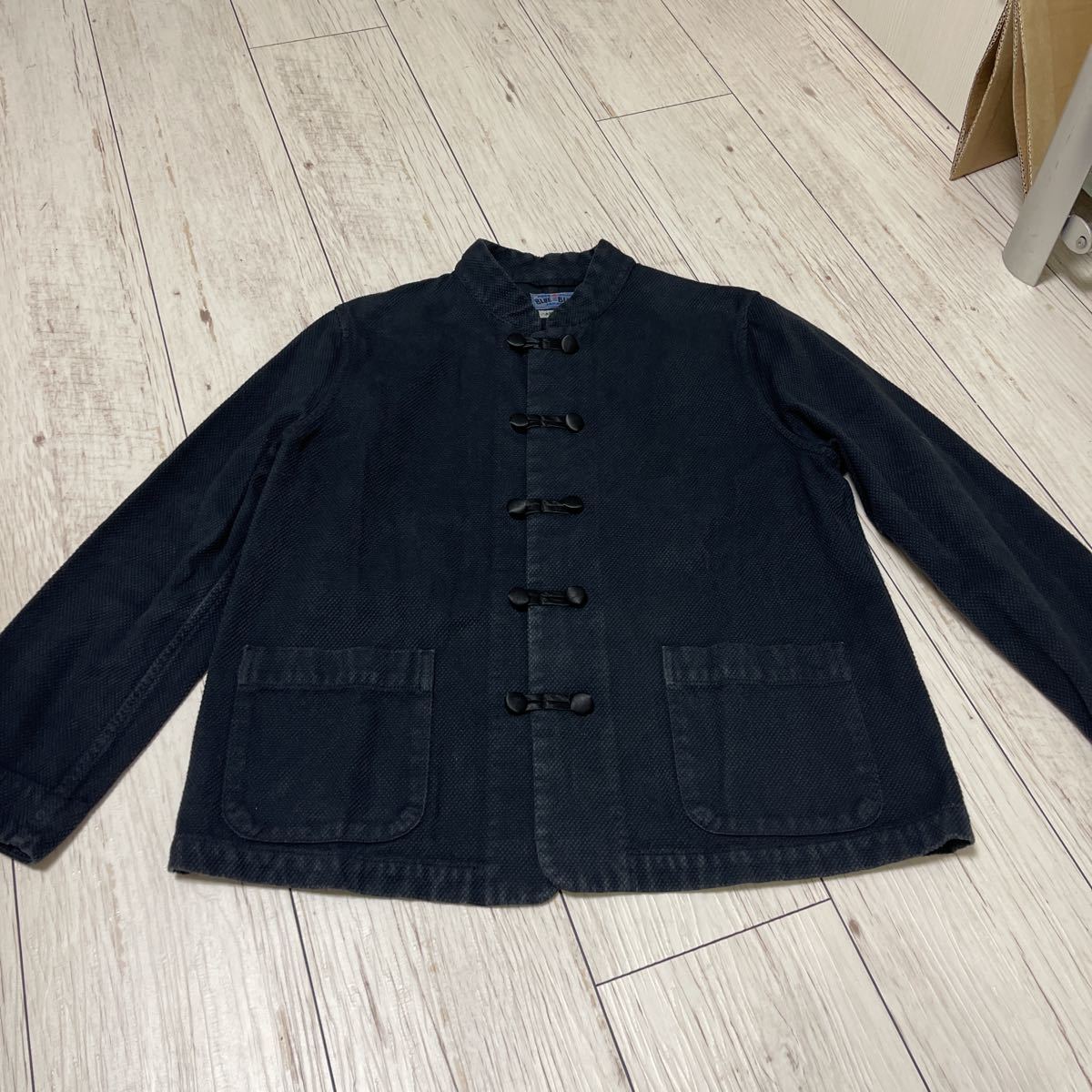 良品　BLUE BLUE JAPAN コツブサシコ テゾメ マーチング ジャケット インディゴ チャイナ カンフー ブルーブルー 刺し子　サイズ2 Mサイズ