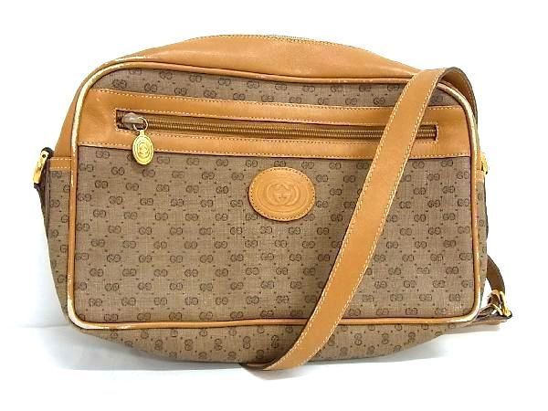 1円 GUCCI グッチ オールドグッチ ヴィンテージ PVC×レザー ショルダー 