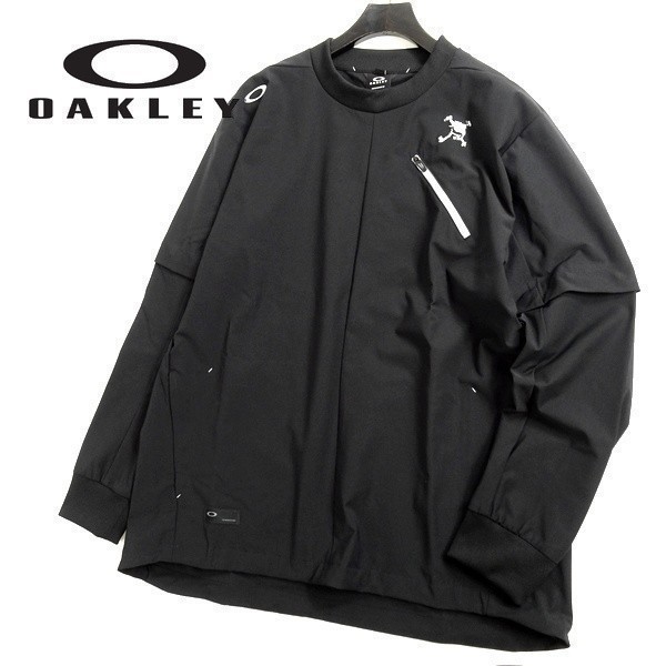 OAKLEY オークリー スカル 定価1.6万 超撥水耐久 ストレッチ プルオーバー レインウェア ゴルフウェア FOA403496 02E M ▲042▼out1826c