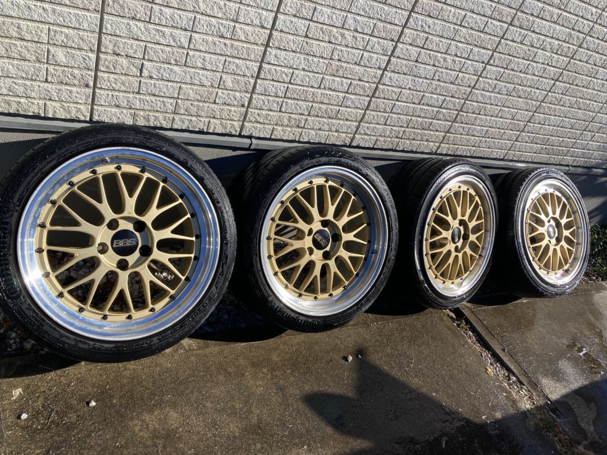 本物/鍛造 BBS LM 前8J +35 後9J+35 18インチ/PCD114.3/5穴/1台分