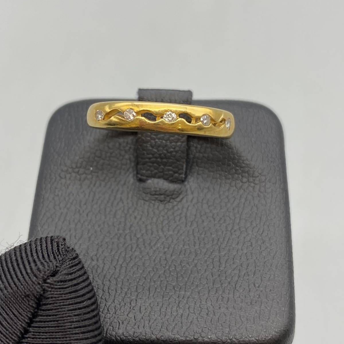《H-23》 美品 K18 刻印 リング　指輪 D0.10ct ダイヤモンド 貴金属　地金　約 2.8g 宝飾　現状
