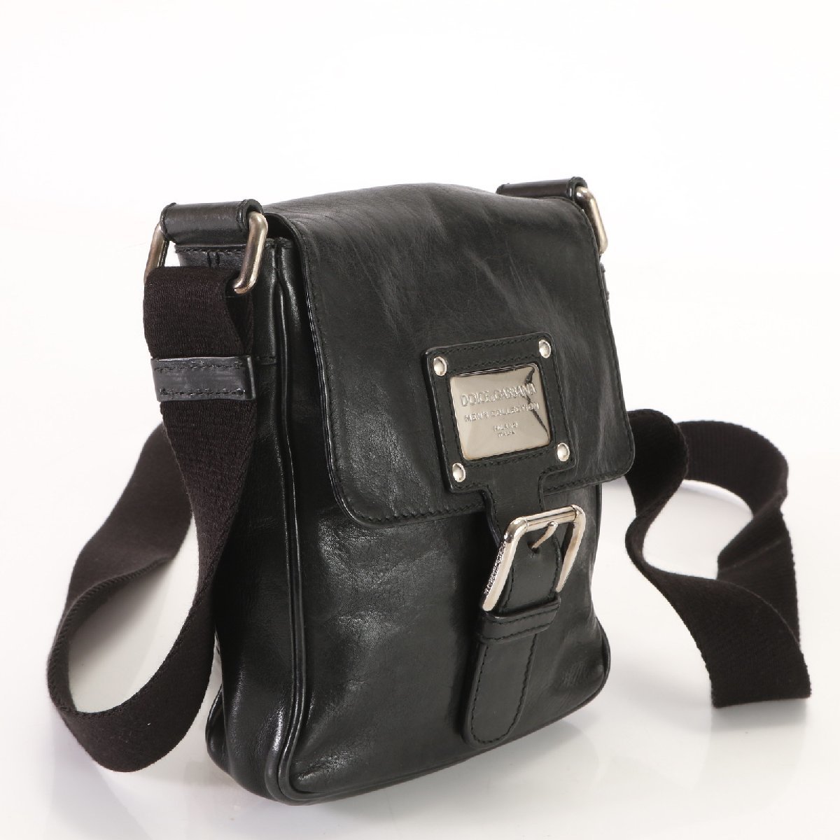 ■1円■美品■ドルチェアンドガッバーナ■ギャランティカード付■ロゴ■レザー■ショルダーバッグ■斜め掛け ビジネス 通勤 メンズ AG1-C8