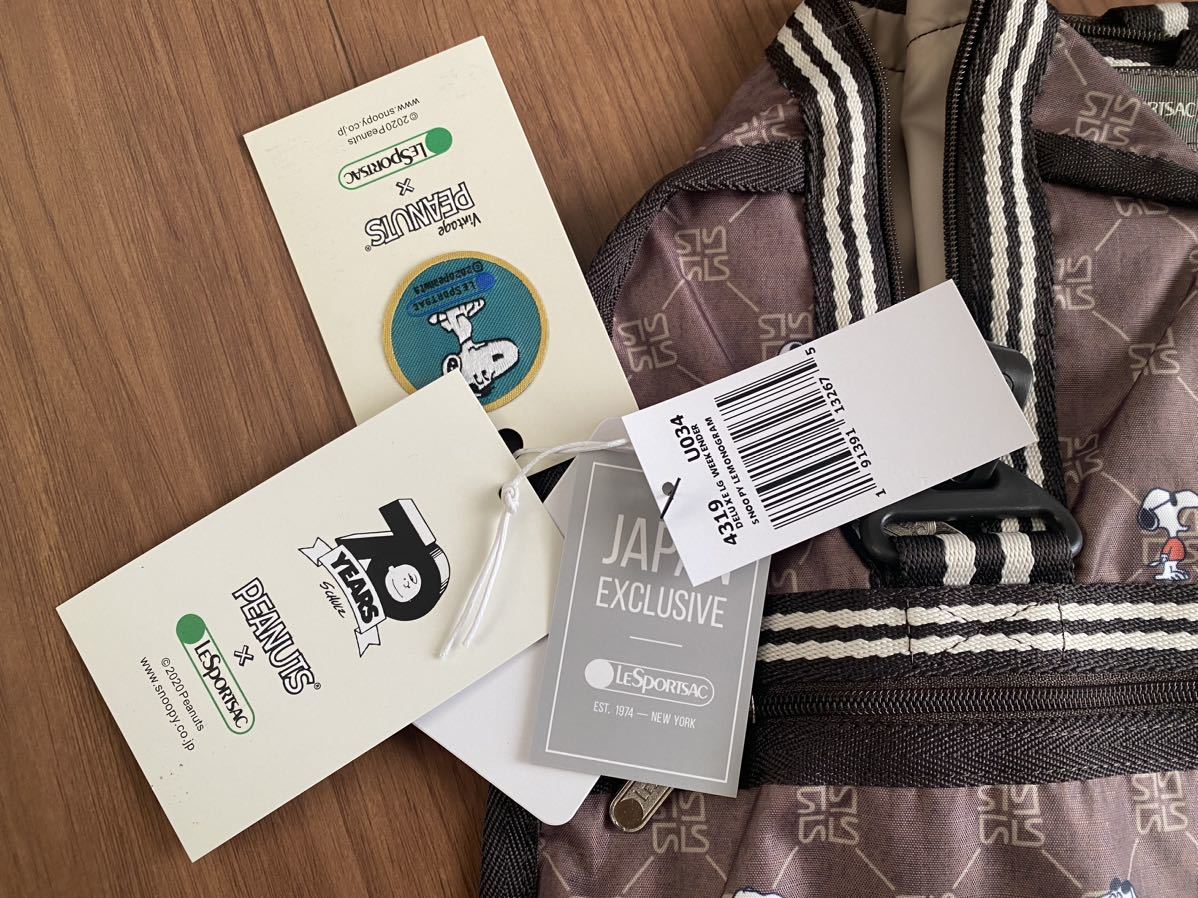 新品 レスポートサック スヌーピーボストンバッグ ポーチ付き