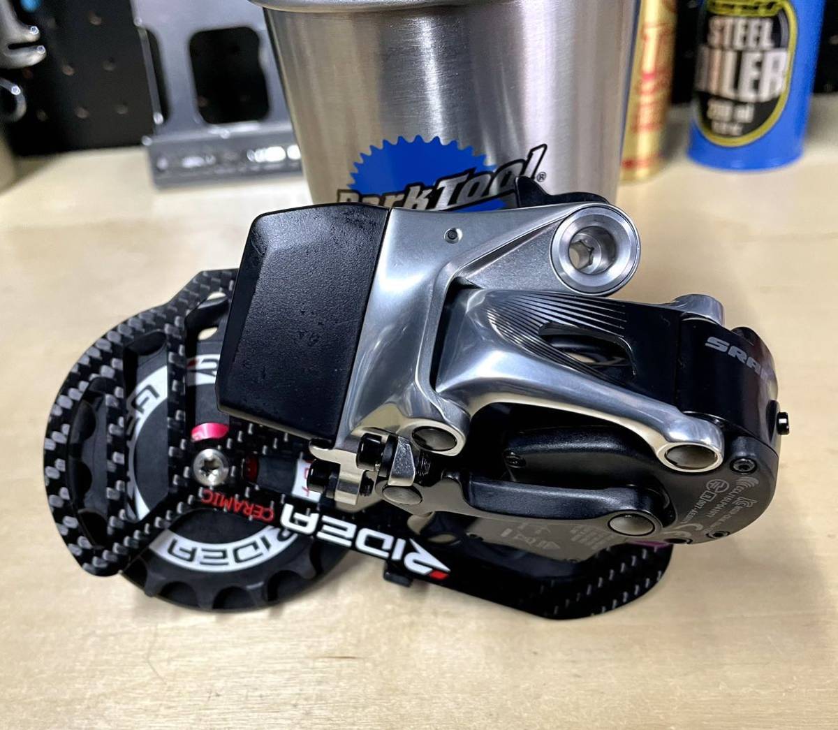 中古美品 SRAM RED etap コンポセット 2×11速 RIDEA ビッグプーリー 換装