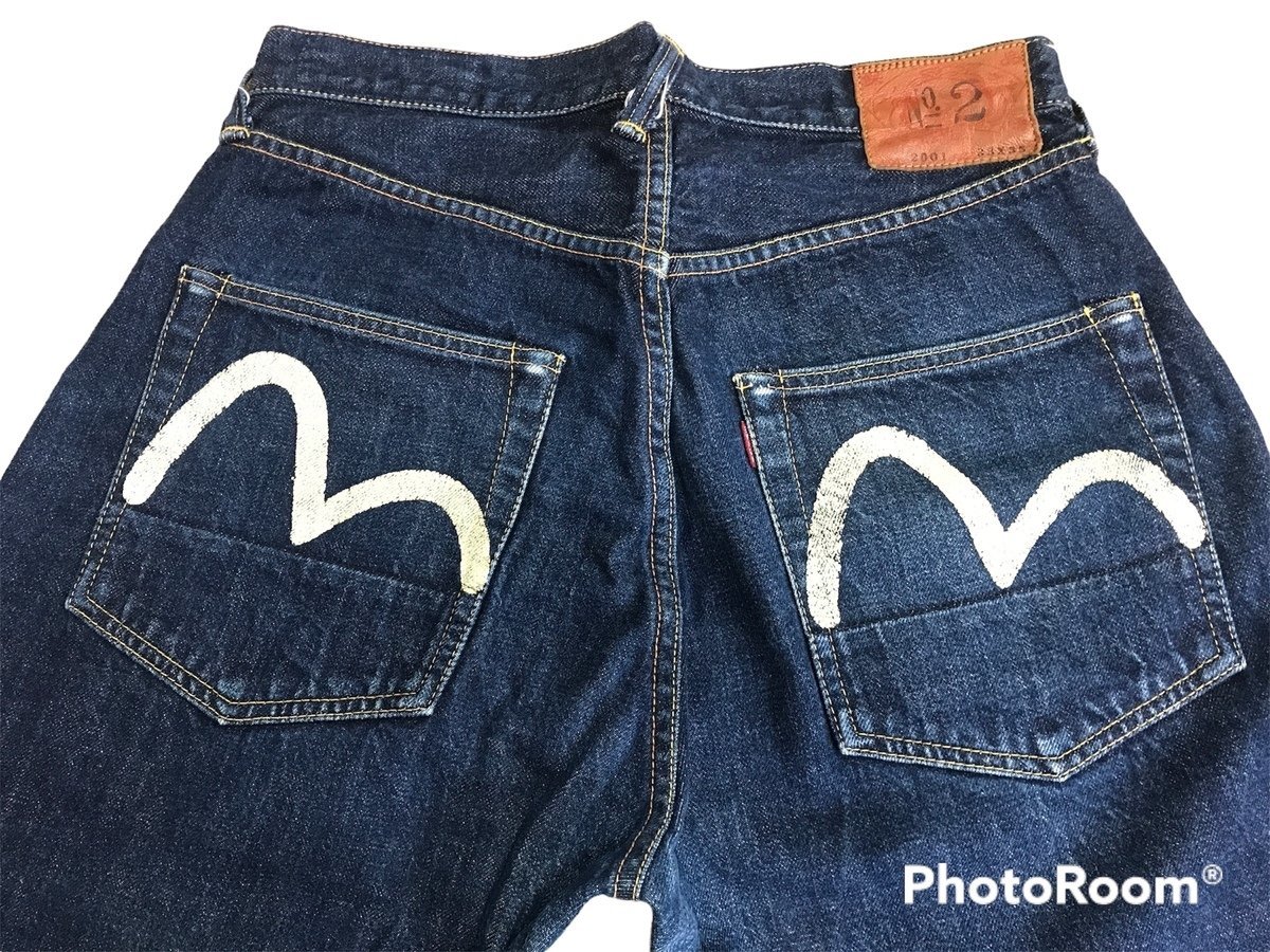 EVISU エヴィス 2001 No.2 カモメ デニム パンツ ジーパン 33X35 綿100 