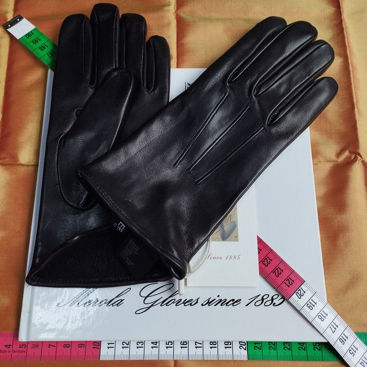 今季 黒 メローラ ナッパ カシミア 黒 MEROLA 革手袋 グローブ 親指