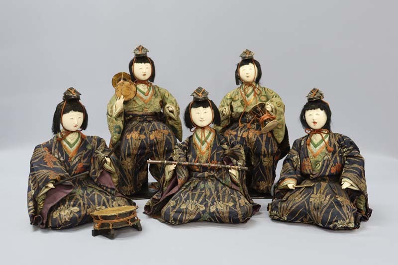 □即決□ 江戸時代 大型 五人囃子 27cm 38cm 雛人形 ひな人形 五人